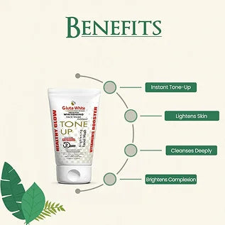 Gluta White Glutathione Tablet And Tone Up Face Wash