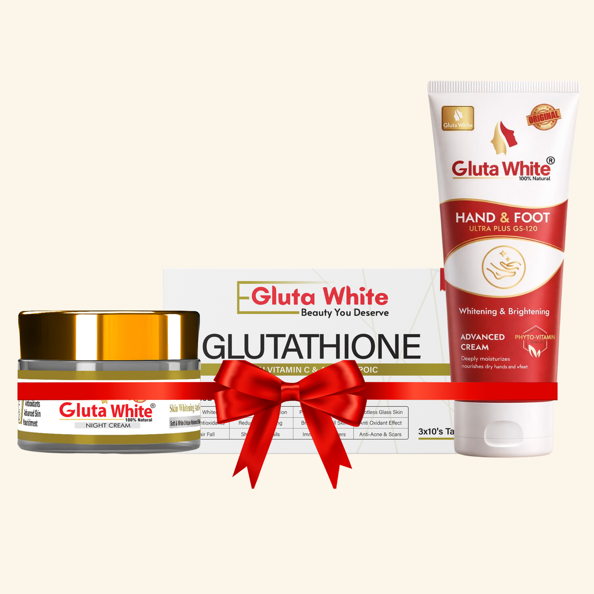 Gluta White Night Craem + Hand & Foot Craem + capsule