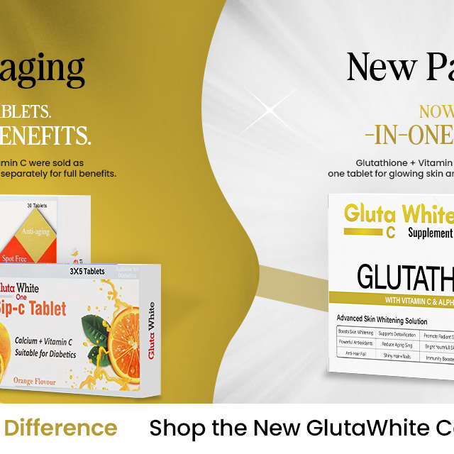 Gluta White Glutathione + Vitamin C tablets (3 Months Course)