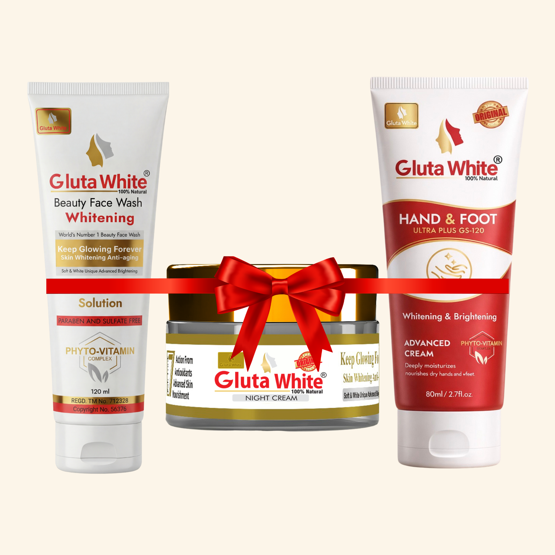 Gluta White Night Craem + Face Wash + Hand & Foot Craem