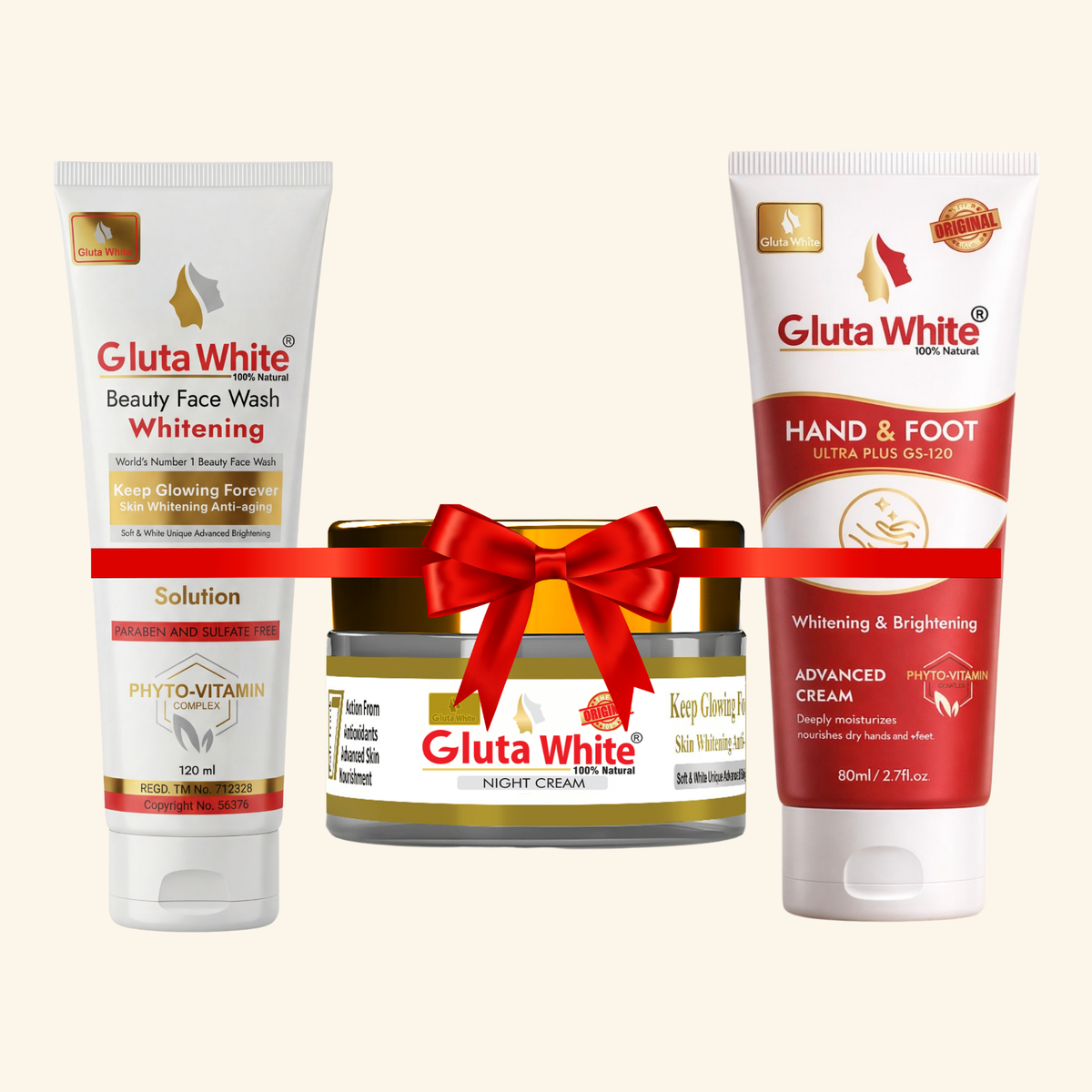 Gluta White Night Craem + Face Wash + Hand & Foot Craem