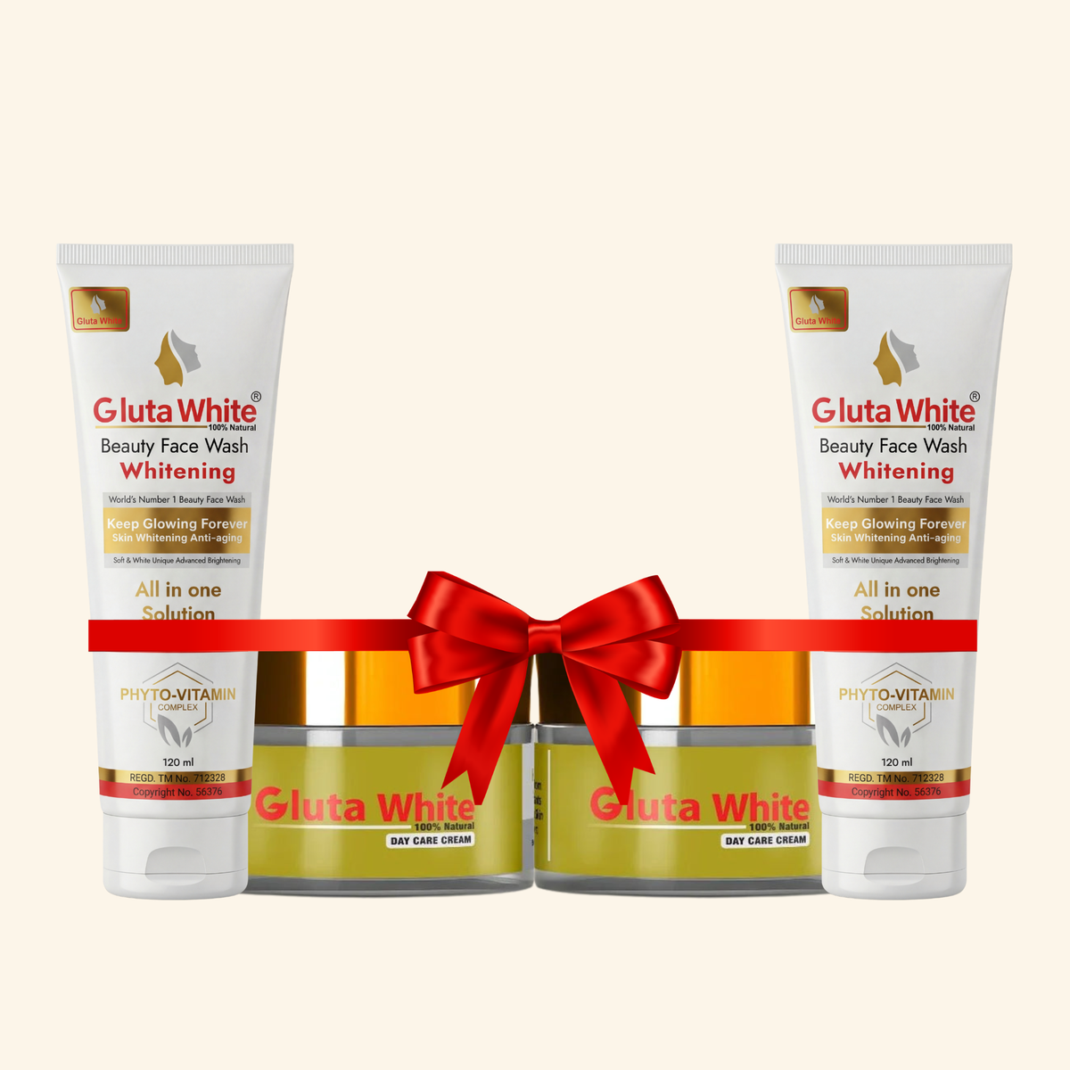 Gluta White Day Craem Pack Of 2 + Face Wash Pack Of 2