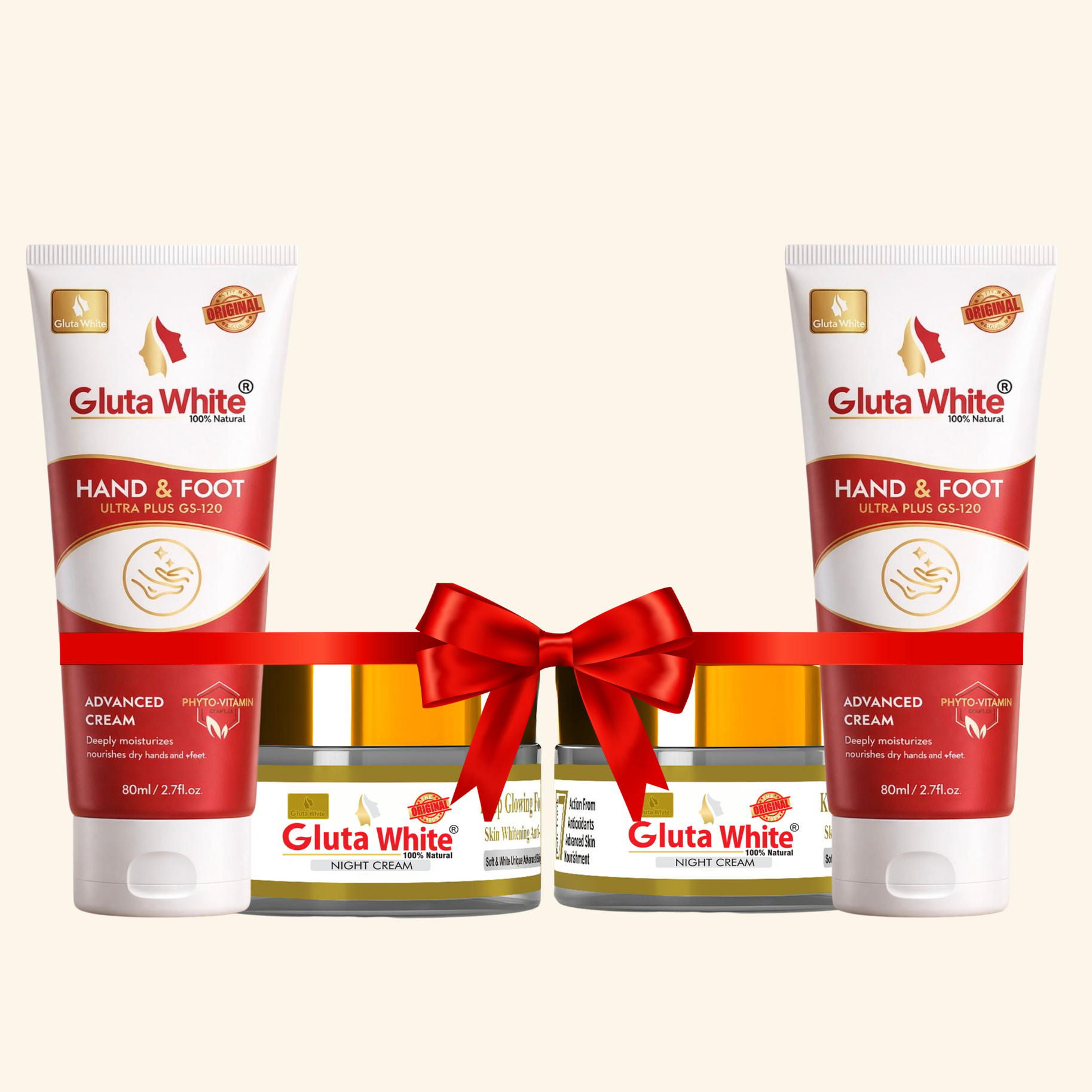 Gluta White Night Craem Pack Of 2 + Hand & Foot Cream Pack Of 2