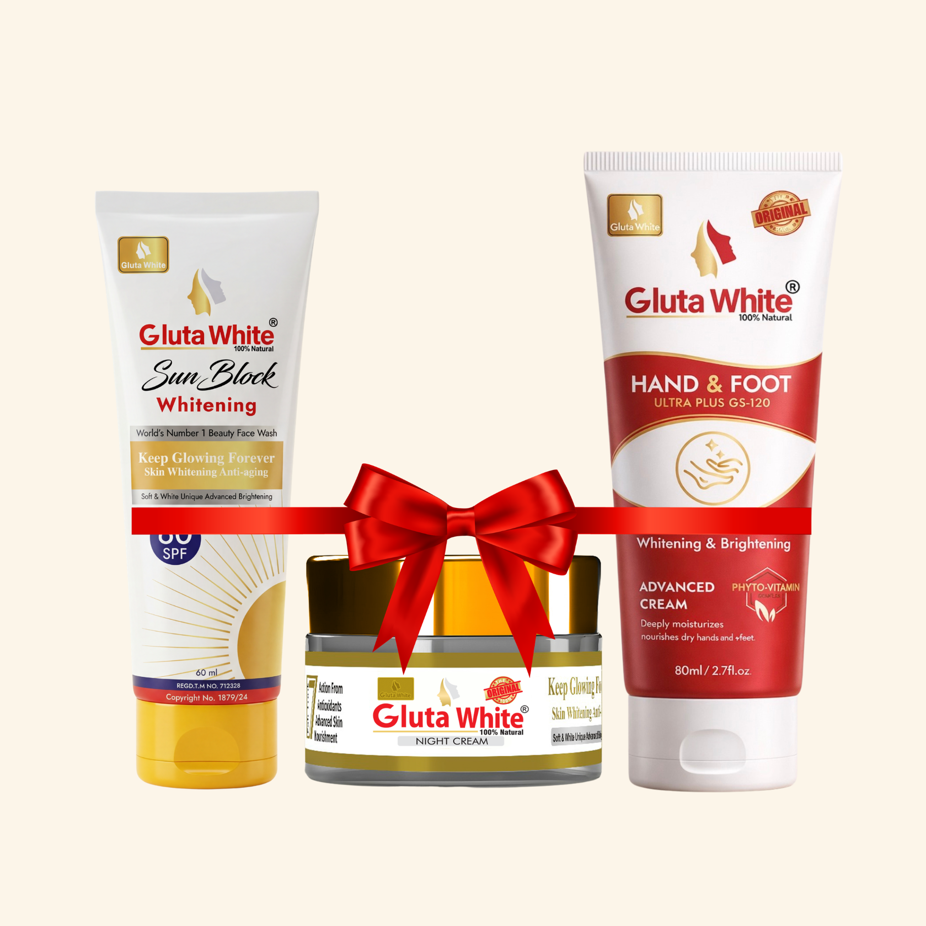 Gluta White Night Cream + Sun Block + Hand & Foot Cream