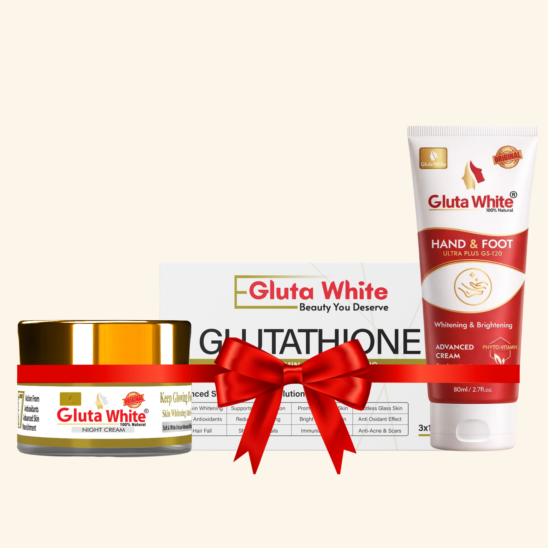 Gluta White Night Cream + Capsule + Hand & Foot Cream