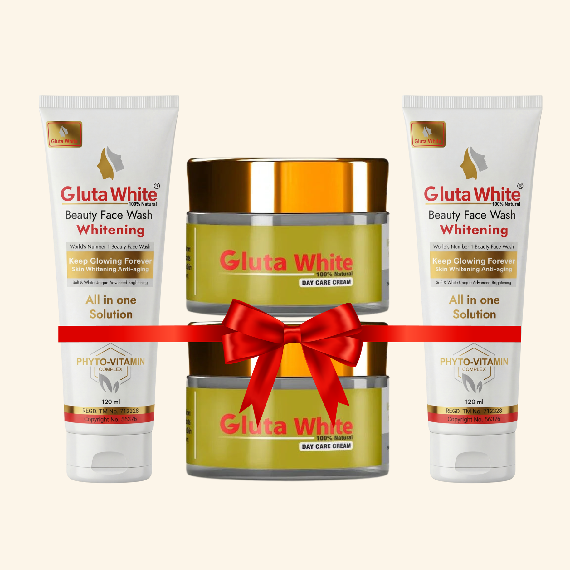 Gluta White Day Cream Pack Of 2 + Face Wash Pack Of 2