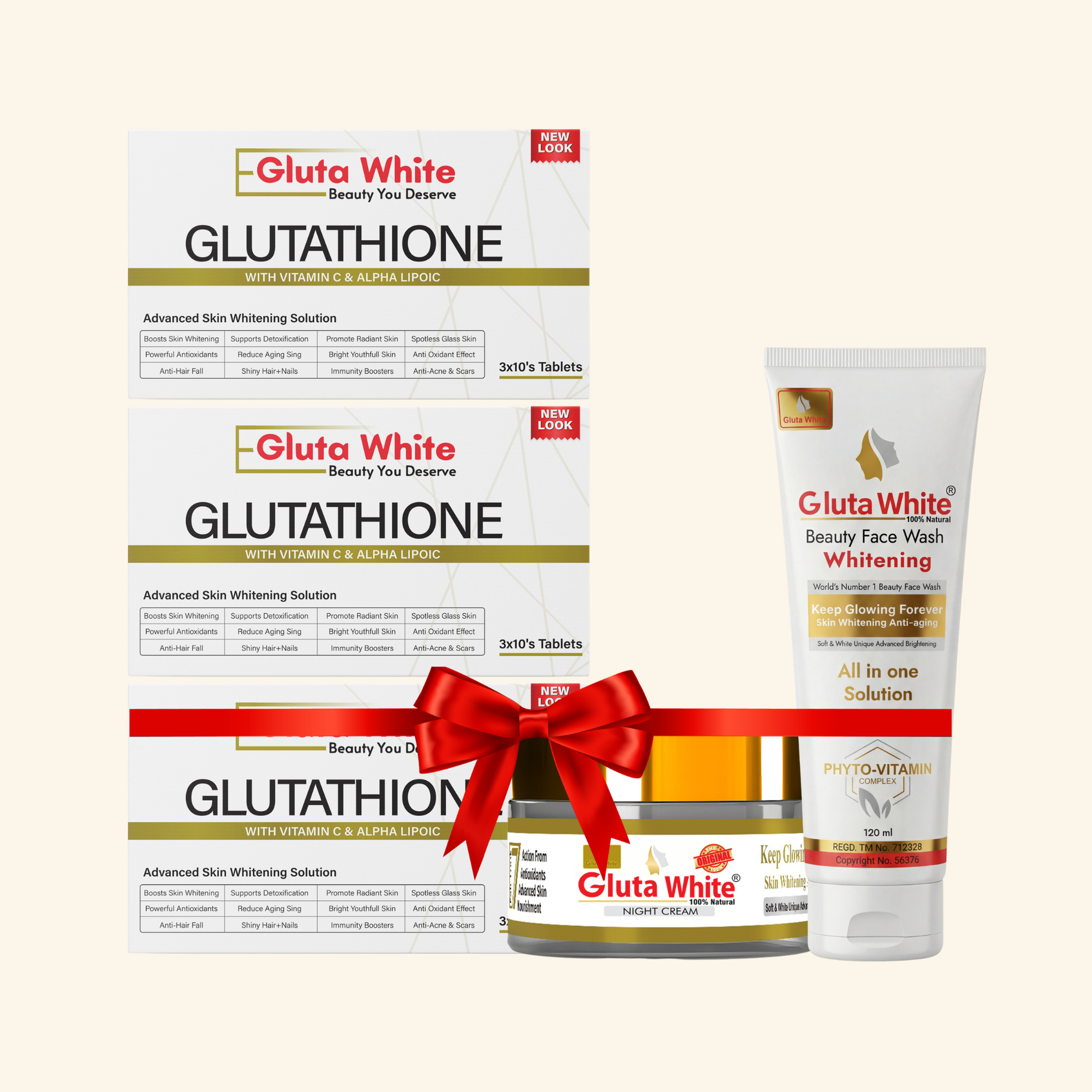 Gluta White Night Craem + Face Wash + Pack Of 3 Capsules