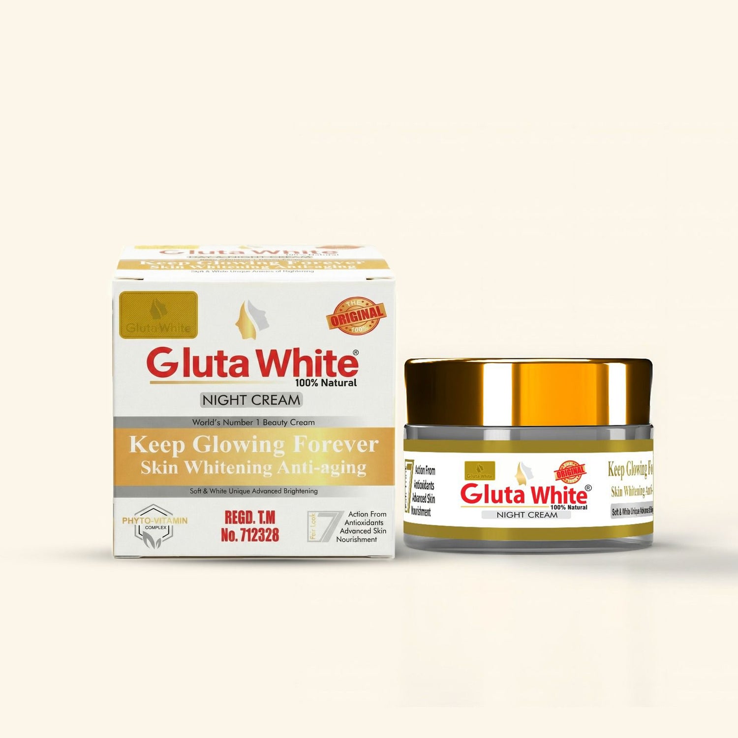 glutathione skin whitening night cream WILD ORGANIC L- Day And for Brightening 50 Gm Volamena Organics Glutathione Night Cream: